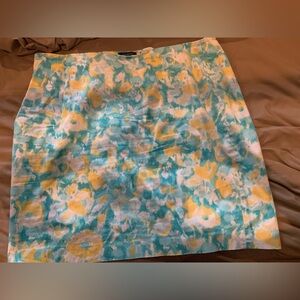 Talbots Blue and Yellow A-Line Skirt